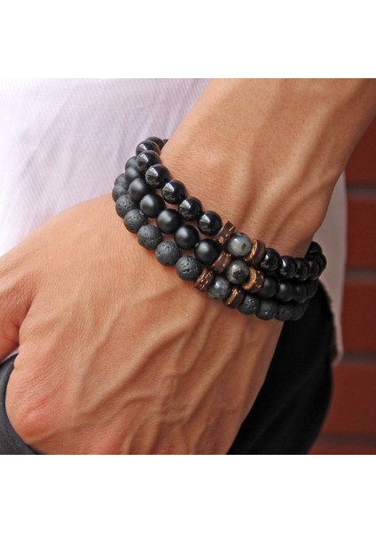 17CM Tarzı NO.167 Beden Lava Dağıtıcı Bileklik Erkek Bileklik Doğal Taş Bileklik Boncuk Erkek Takı Kadın Bilezik Hommes Bijoux (Yurt Dışından) modelleri