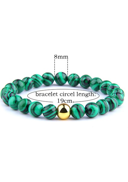 23CM Tarzı No.6 Boyutu Erkek Kadın Bilezikleri Malakit Boncuklu Bilezik Kadınlar Erkekler Taş Bilezikler Yoga Takı Hediye (Yurt Dışından) fırsatları
