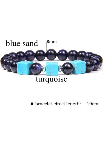 17CM Tarzı 5 Mavi Kum Doğal Howlite Gül Kuvarsı Kristal Aytaşı Bileklik Kadınlar Için Çakralar Boncuklu Bilezik Kadınlar Için Yoga Enerjisi Takı Браслет (Yurt Dışından)