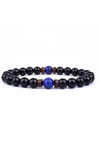 23CM Tarzı No.6 Boyutu Erkekler Için Lava Difüzör Bilezik Doğal Ay Taşı Boncuklu Tibet Buddha Bileklik Volkanik Taş Çakra Bilezik Erkek Takı Hediye (Yurt Dışından)