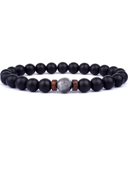 23CM Tarzı No.6 Boyutu Erkekler Için Lava Difüzör Bilezik Doğal Ay Taşı Boncuklu Tibet Buddha Bileklik Volkanik Taş Çakra Bilezik Erkek Takı Hediye (Yurt Dışından)