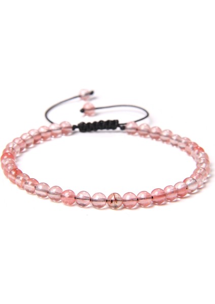 Karpuz Taşı 4mm Mini Enerji Bileklik Doğal Taş Lapis Lazuli Akik Boncuk Yoga Örme Bilezik Ayarlanabilir Kadınlar ve Erkekler Için El Yapımı Takı (Yurt Dışından)