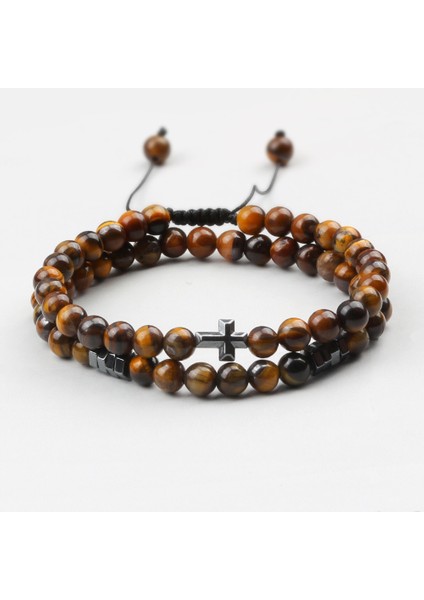 Kara Lav Obsidyen Taş Bileklik Erkek Siyah Lava Hematit Haç Boncuklar Bilezik Kadınlar Şans Doğal Taş Dua Takı Pulseras (Yurt Dışından) fırsatları