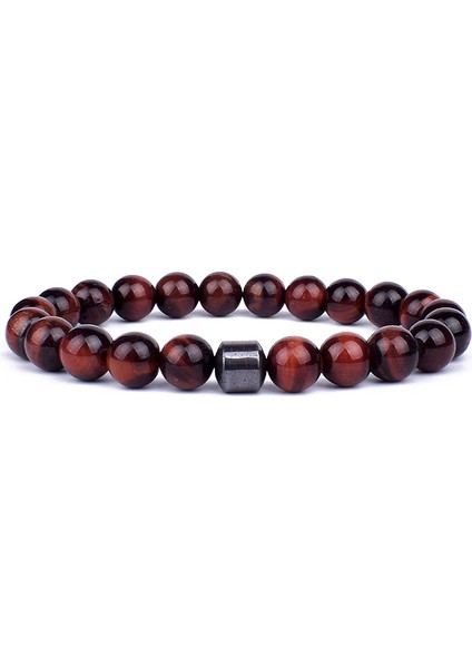 6mm Tarzı No.5 Boyutu Erkekler Için Silindir Hematit Bilezikler Klasik Doğal Taş Boncuk Bileklikler & Bilezikler Homme Yoga Takı Pulsera (Yurt Dışından)