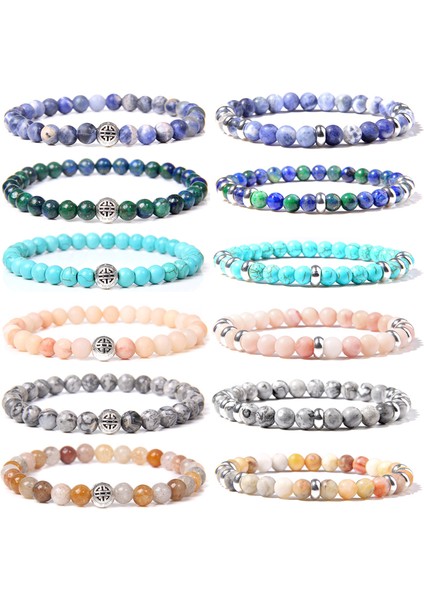 19CM Tarzı Altın Kumtaşı Şanslı Gümüş Renkli El Yapımı Esnek Doğal Sodalit Reiki Enerji Taşı Boncuk Bilezikler Erkek Kadın El Sanatları Şans Bileziği (Yurt Dışından)