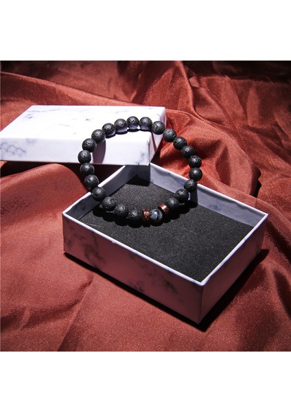 17CM Tarzı NO.168 Boyutu Lava Dağıtıcı Bileklik Erkek Bileklik Doğal Taş Bileklik Boncuk Erkek Takı Kadın Bilezik Hommes Bijoux (Yurt Dışından)