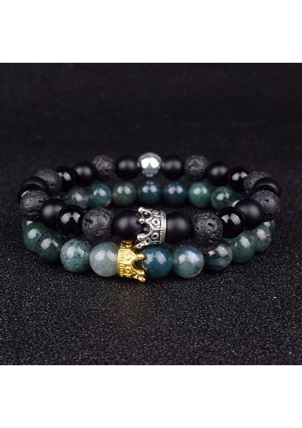 21CM Tarzı No.11 Boyutu Taş Boncuk Bileklik Çifti Hediye Arkadaşlar Takı Erkek Setleri Taç Kadın Bilezik Doğal Taş Boncuklu Bilezik Çift Bileziği (Yurt Dışından) modelleri