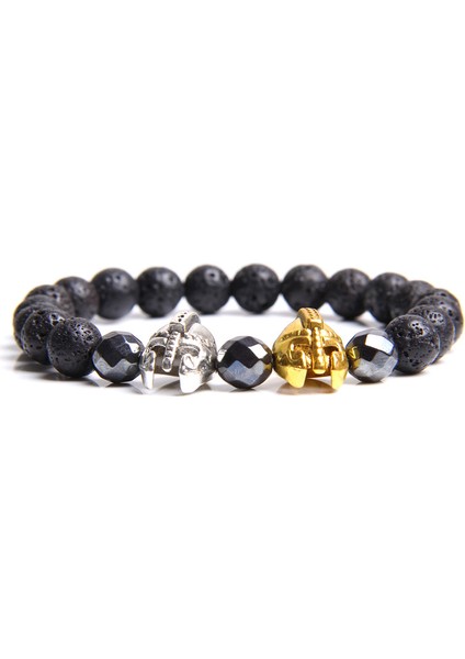 21CM Tarzı 7 Kara Lav Erkek Kadın Şanslı Mavi Yunan Türk Şeytan Kötü Göz Bilezik Takı Erkek Doğal Tibet Lav Kaplan Göz Taşı Bilezik 8mm (Yurt Dışından)