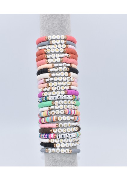 Ilham Vermek Renkli Polimer Kil Disk Fırça Altın Çinko Alaşım Metal Aralıklar Kelimeler Inanç Nefes Mama Inan Kadınlar Için Esnek Bilezik (Yurt Dışından) fiyatları