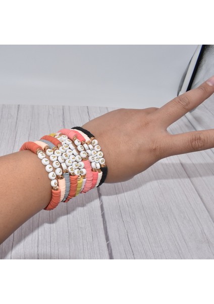 Ilham Vermek Renkli Polimer Kil Disk Fırça Altın Çinko Alaşım Metal Aralıklar Kelimeler Inanç Nefes Mama Inan Kadınlar Için Esnek Bilezik (Yurt Dışından) fırsatları