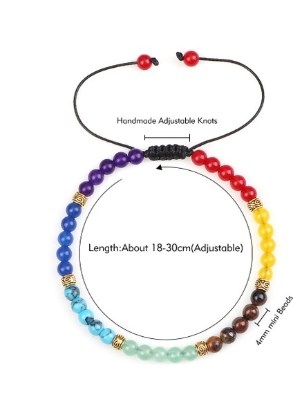 4mm Ayarlanabilir Kadın Erkek Doğal Taş Yoga El Yapımı Bilezikler Reikakra Şifa Denge Bileklik 4mm Mini Boncuklar Femme Takı (Yurt Dışından)