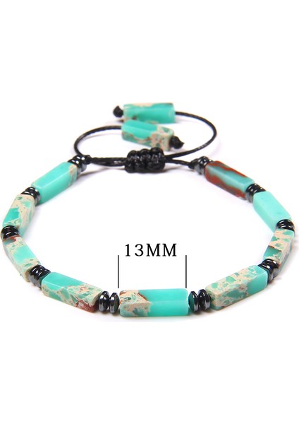 Harita Dikdörtgen Lapis Lazuli Bilezik Erkek Hematit Dilimli Şans Bileklik Homme Siyah Halat Ayarlanabilir Bilezik Takı Kadınlar Pulsera Hediye (Yurt Dışından) indirimleri