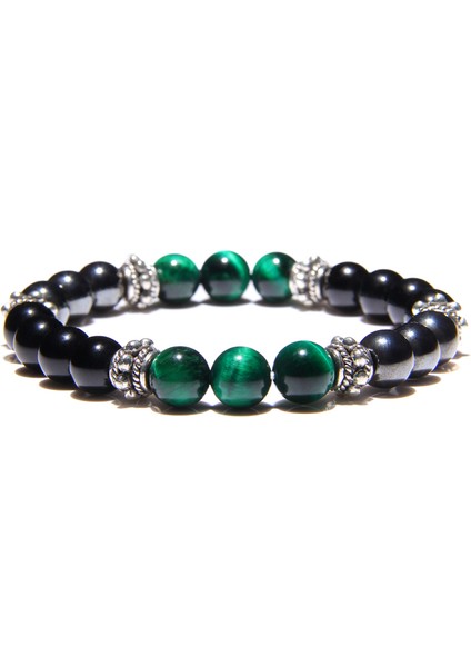 19CM Tarzı NO.132 Beden Doğal Taş Bileklik Erkek Kadın Bilezik Kaplan Gözü Boncuklu Braslet Erkekler ve Kadınlar Için El Yapımı Günlük Takı Hommes Bijoux (Yurt Dışından)