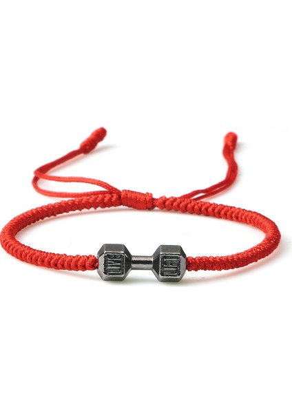 Siyah Dambıl Kırmızı Kadın Erkek Için Basit Kırmızı Iplik Bilezik Ayarlanabilir Şanslı Minimalist Yoga Takı Çiftler Hediye (Yurt Dışından)