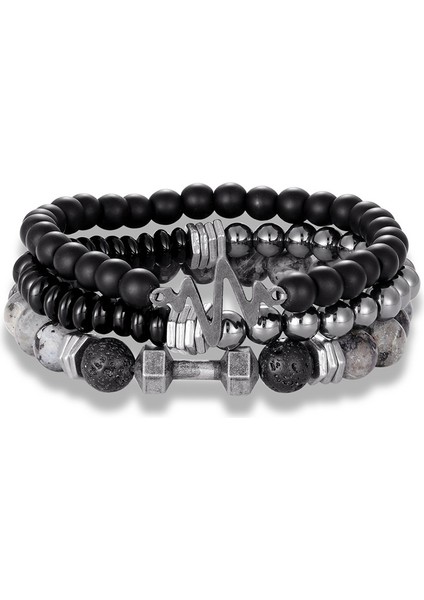 C72 Lüks ve Vintage Mat Hematit Boncuklu Erkek Bileklik Cool Geometri Taş Şans Bileklik Homme Pulseira (Yurt Dışından) modelleri