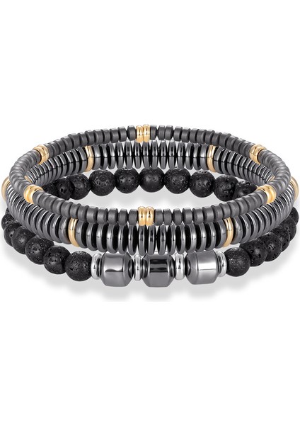 C72 Lüks ve Vintage Mat Hematit Boncuklu Erkek Bileklik Cool Geometri Taş Şans Bileklik Homme Pulseira (Yurt Dışından) fırsatları