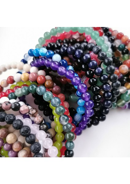 21CM Tarzı Rüya Rengi Oniks Kadın Erkek Kaplan Gözü Pembe Kristal Volkanik Taş Akik Doğal Boncuklu Yoga Esnek Bileklik - 6mm Minimalist Doğal Bilezik (Yurt Dışından) fırsatları