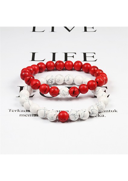 Mor Yıpranmış Sıcak ve Erkek Kaplan Gözü Boncuklu Bilezikler Klasik Doğal Lav Taşı Beyaz ve Siyah Yinyang Çift Mesafe Bileklik Kadınlar Için (Yurt Dışından) fırsatları