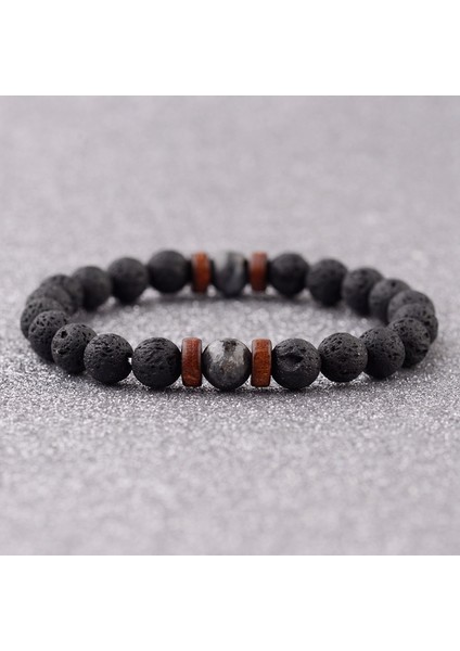 383-X1 Amader Vintage Siyah Lav Taşı Bilezik Erkekler Meditasyon Doğal Ahşap Boncuk Bilezik Kadınlar Dua Takı Yoga (Yurt Dışından) modelleri