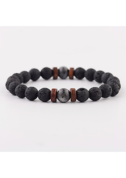 383-X1 Amader Vintage Siyah Lav Taşı Bilezik Erkekler Meditasyon Doğal Ahşap Boncuk Bilezik Kadınlar Dua Takı Yoga (Yurt Dışından) indirimleri