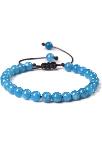Ayarlanabilir Stil 4. Kalsedon Doğal Taş Ametist 6mm Boncuklu Bileklik Kadın Erkek Örme Bilezik Lapis Lazuli Mavi Mor Akik Meditasyon Takı (Yurt Dışından)