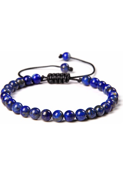 Ayarlanabilir Stil 4. Kalsedon Doğal Taş Ametist 6mm Boncuklu Bileklik Kadın Erkek Örme Bilezik Lapis Lazuli Mavi Mor Akik Meditasyon Takı (Yurt Dışından)