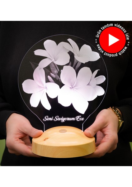 Sevgiliye Hediye, Plumeria Çiçeği Sevgiliye Doğum Günü Hediyesi İsimli Led Lamba fiyatları