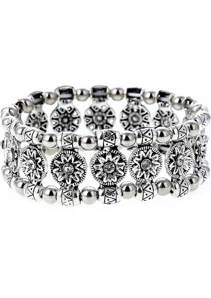 Stil4 Lovbeafas Moda Etnik Bohem Elastik Bilezikler ve Bileklikler Kadınlar Için Kristal Vintage Plaj Esnek Boho Bilezikler (Yurt Dışından)