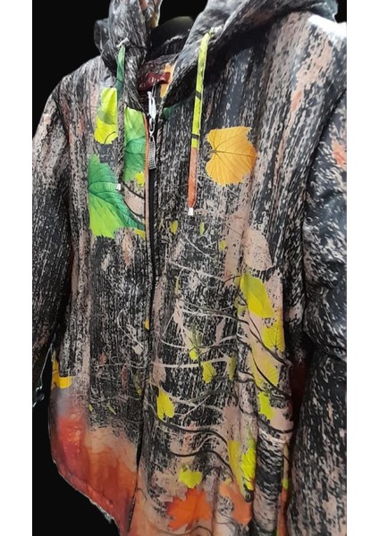 Siyah Yaprak Desenli Kaban fırsatları