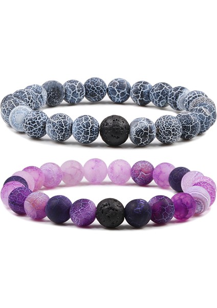 Retro Mavi 10 Renkli Budist Doğal Taş Boncuklu Bilezik Şans Mesafe Esnek Bileklikler Erkek Kadın En Iyi Arkadaş Takı Hediye (Yurt Dışından) modelleri