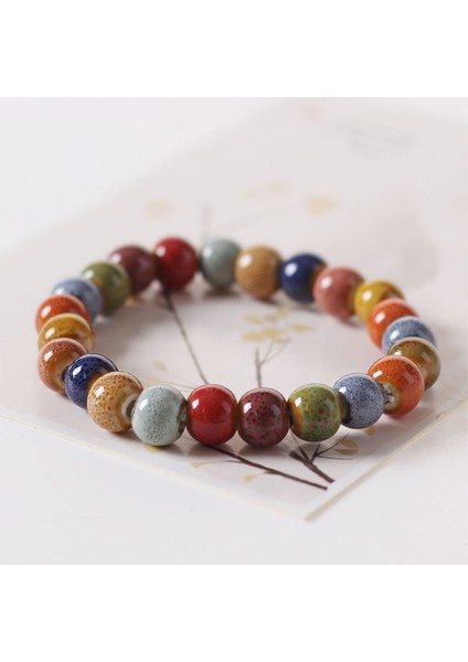 No.16 Boyutu Doreenbeads Ettyle Moda Glazür Seramik Boncuklu Zarif Bileklik Strand Bilezik Çok Renkli Esnek Sevgililer Hediyesi (Yurt Dışından) fırsatları