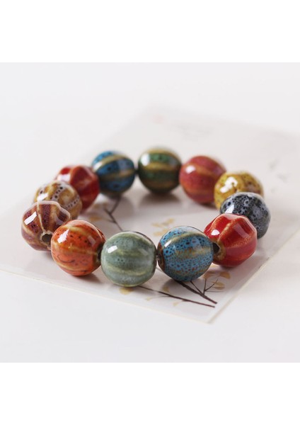No.16 Boyutu Doreenbeads Ettyle Moda Glazür Seramik Boncuklu Zarif Bileklik Strand Bilezik Çok Renkli Esnek Sevgililer Hediyesi (Yurt Dışından) indirimleri