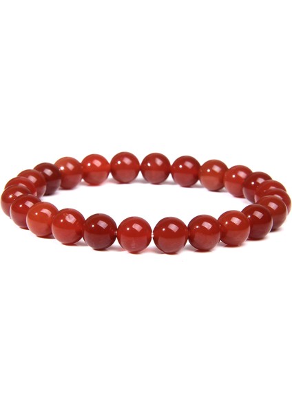 21CM Tarzı Pas Kırmızısı Doğal Taş Boncuklu Bileklik Erkekler 8mm Yuvarlak Güneş Taşı Kuvars Kristal Boncuklar Şifa Yoga Bileklik Kadınlar Erkekler Için Çakra Takı (Yurt Dışından)
