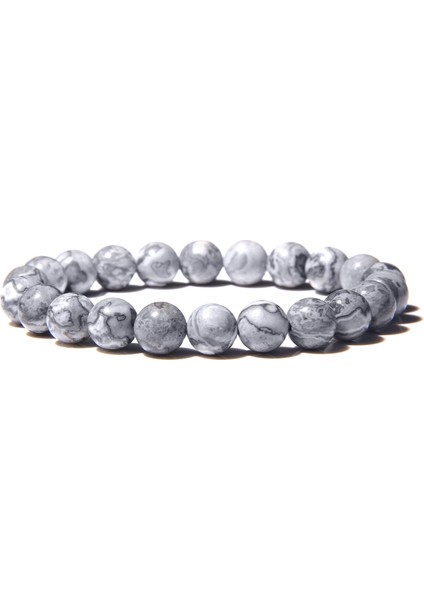 19CM Tarzı Harita Taşı Doğal Taş Boncuklu Bileklik Erkekler 8mm Yuvarlak Güneş Taşı Kuvars Kristal Boncuklar Şifa Yoga Bileklik Kadınlar Erkekler Için Çakra Takı (Yurt Dışından)