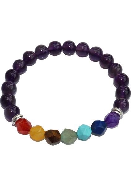Ametist 7 Çakra Bileklik Erkekler Akik Lapis Lazuli Şifa Dengesi Boncuk Reiki Buddha Dua Doğal Taş Yoga Bileklik Kadın Takı (Yurt Dışından)