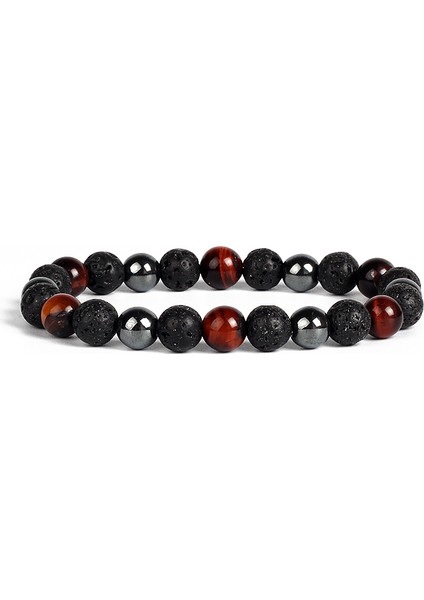 8mm Tarzı No.29 Beden Doğal Kaplan Gözü Obsidyen Hematit Boncuk Bileklik Erkekler Için Sağlık Koruma Denge Bilezik Kadınlar Iyileştirme Ruh Takı (Yurt Dışından)
