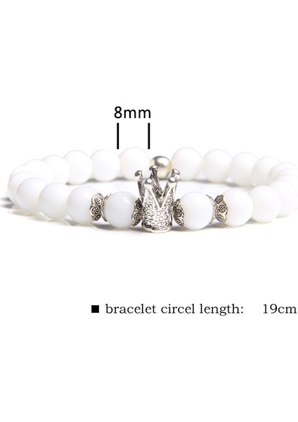 19CM Tarzı Tip 4 Kadın Doğal Pembe Zebra Taşı Boncuk Bilezik Moda Pembe Aventurin Karpuz Taşlı Taç Kolye Bilezik Takı Hediye (Yurt Dışından)
