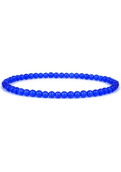 4MMBEADS-19CM Tarzı Kedi Gözü28 Doğal Yuvarlak Akik Oniks Taş Esnek Bileklik Kadın Erkek El Yapımı Yoga Takıları (Yurt Dışından)