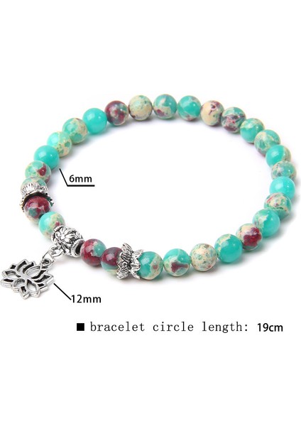 21CM Tarzı Shou Shan Taş 6mm Malahit Taş Bilezik Doğal Taş Lila Boncuk Bilezik Gümüş Renk Lotus Şans Kolye Bilezik Kadın Erkek Takı Hediye (Yurt Dışından) fırsatları