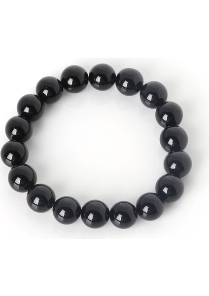 10 mm Boncuk Stili Siyah Oniks Doğal Taş Boncuklu Mor Ametist Yoga Bilezik Kadın Erkek En Iyi Arkadaş Takı Hediye (Yurt Dışından)