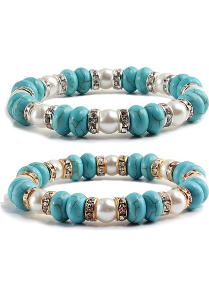 Stil 8 Moda Vintage Boho Çekic Bilezik Bileklik Kadın Doğal Taş Mavi Turkuaz Boncuk Strand Bilezik Erkek Takı Pulseras Mujer (Yurt Dışından) fiyatları
