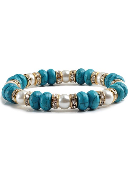 Stil 8 Moda Vintage Boho Çekic Bilezik Bileklik Kadın Doğal Taş Mavi Turkuaz Boncuk Strand Bilezik Erkek Takı Pulseras Mujer (Yurt Dışından) modelleri