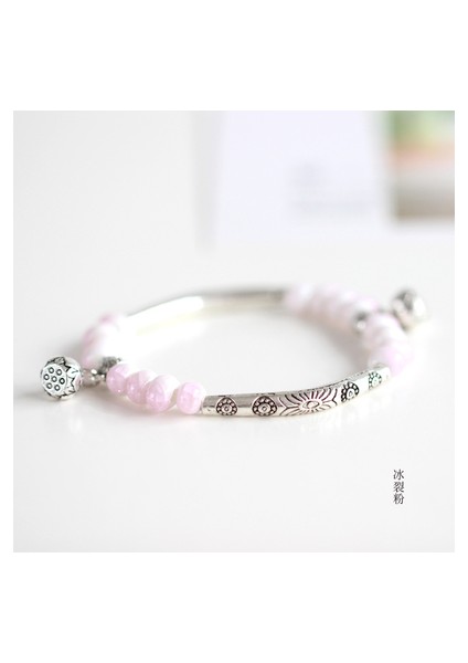 18CM Tarzı No.12 Boyutu Küçük Saf ve Taze Tibet Gümüş Aksesuar Seramik Bilezik Kızlar Kadınlar Bayanlar Için El Kateriği Dişi #1555 (Yurt Dışından)