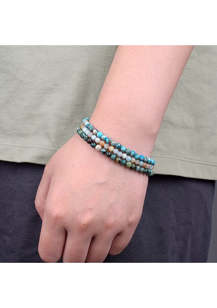 6MMBEADS-19CM Tarzı Kedi Gözü33 Doğal Yuvarlak Akik Oniks Taş Esnek Bileklik Kadın Erkek El Yapımı Yoga Takıları (Yurt Dışından) fırsatları