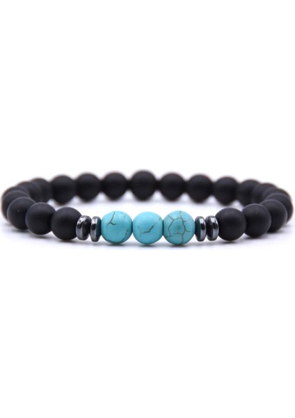 A 1 Adet Siyah Turmalin Mat Taş Esnek Boncuklu Bilezik Kadınlar ve Erkekler Için Hediye Enerji 7 Çakra Iyileştirme Yoga Bileziği Takı (Yurt Dışından)