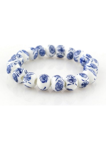 Kırmızı Şakayık Çiçeği Mavi ve Beyaz Porselen Boncuklu Zincir Bilezik Ol Tarzı Seramik Aksesuarlar Hediye Fabrikası Üretimi (Yurt Dışından) fırsatları