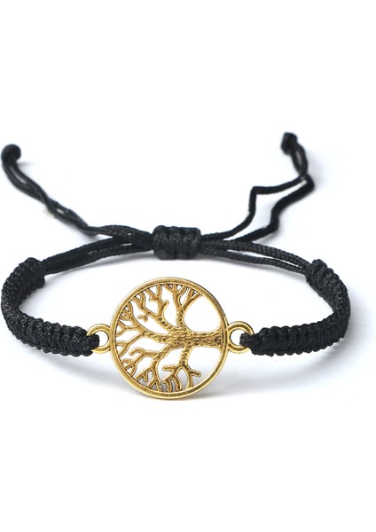 Stil 18 Kırmızı Siyah Hayat Ağacı Iplik Bileklik Erkek El Dokuması Örme Ayarlanabilir Tibetli Budist Bilezik Kadın Sevgili Takı Hediye (Yurt Dışından)