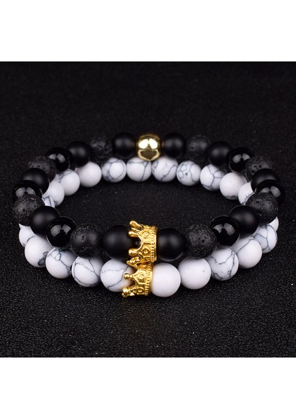 23CM Tarzı No.23 Boyutu Taş Boncuk Bileklik Çifti Hediye Arkadaşlar Takı Erkek Setleri Taç Kadın Bilezik Doğal Taş Boncuklu Bilezik Çift Bileziği (Yurt Dışından) fiyatları