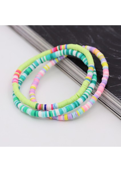 B110AS Kadın Bileklik Çok Katmanlı Kombinasyon Renkli Kil Boncuk Boho Bilezik Plaj El Takısı Bayan Kız Hediyesi (Yurt Dışından) modelleri