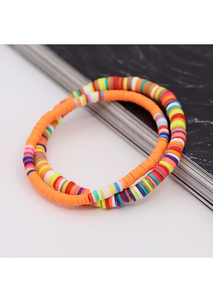 B110AS Kadın Bileklik Çok Katmanlı Kombinasyon Renkli Kil Boncuk Boho Bilezik Plaj El Takısı Bayan Kız Hediyesi (Yurt Dışından) fırsatları